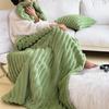 Фланелевое одеяло утолщенное искусственное кроликовое плюшевое пузырчатое покрытие сплошной цвет офисная домашняя кровать