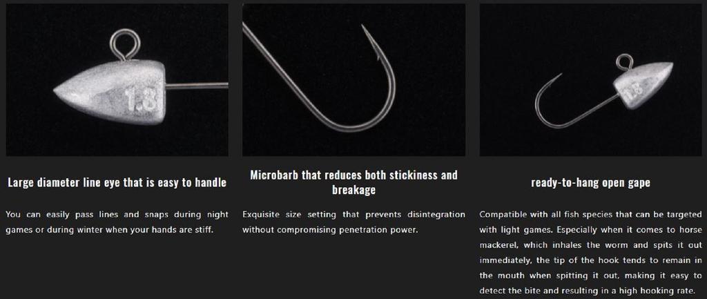 Jackall Jig Head LG Head Type Dart 1.5 Grams Size 9 5/pack (4173)