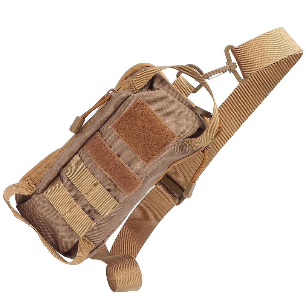 MultiFunctional Military DualPurpose Chest Waist Bag Nylon Material Waterproof Bag(Tan )
