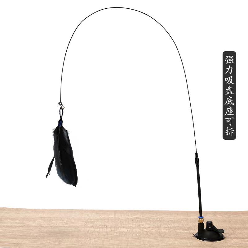Интерактивная игрушка для кошек Handfree Cat Stick Играющий котенок Играющий тизер Палочка Игрушка на присоске Птица/перо Кошачья палочка Товары для домашних животных
