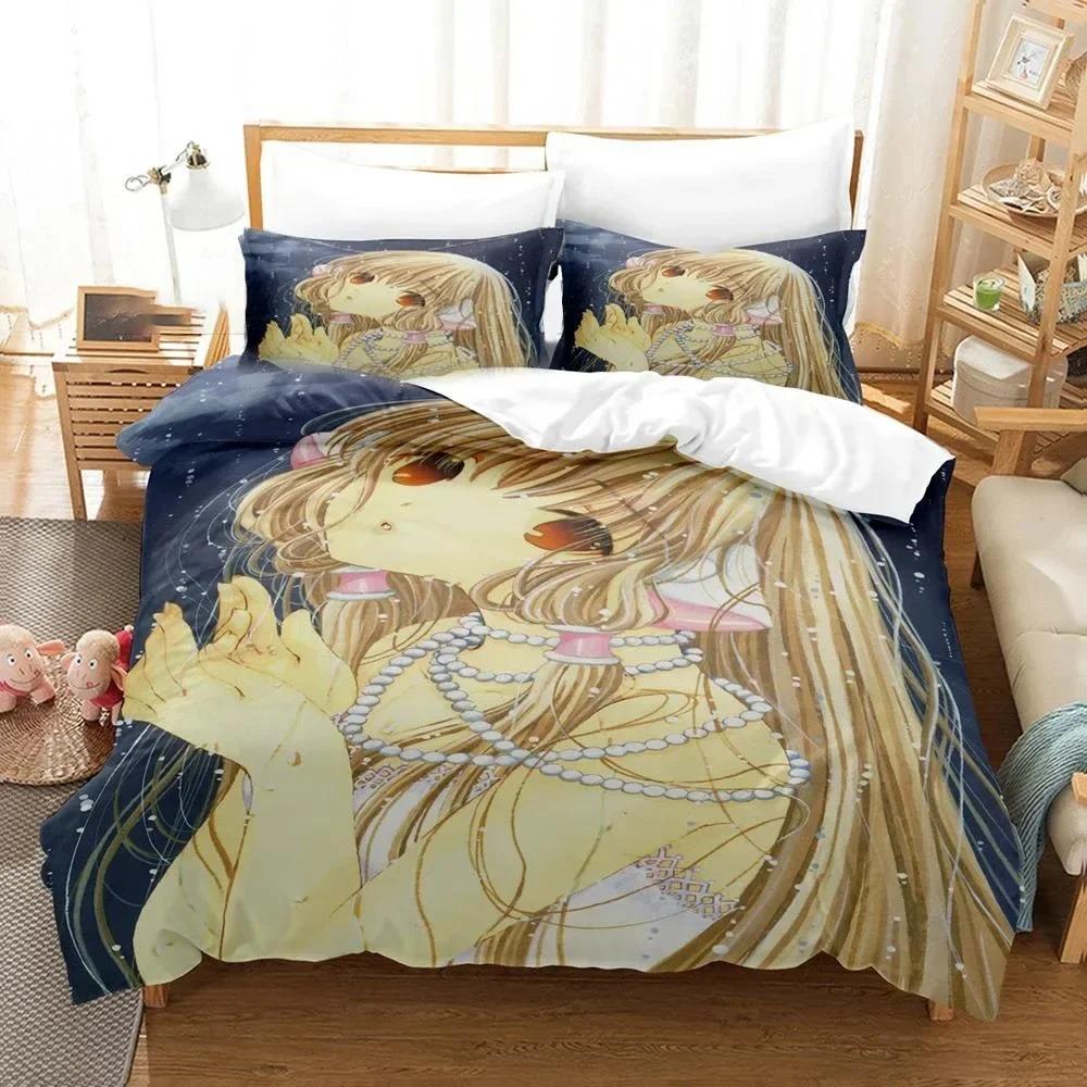 3D-печатный комплект постельного белья с аниме Chobits Chi для мальчиков и девочек, двуспальный, пододеяльник, наволочка, детская кровать, для взрослых, домашний текстиль