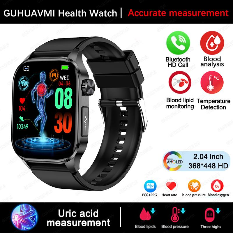 2025 Новые Смарт-часы для Управления Здоровьем Мужские ЭКГ+ФПГ Липиды Крови Мочевая Кислота Фитнес-Трекер Bluetooth Звонок Смарт-часы