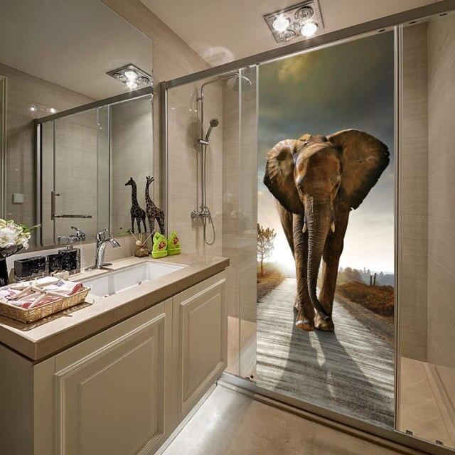 3D Door Sticker Wallpaper PVC Landscape Home Decor Furniture Vinyl Wrap Waterproof Wall Sticker Bedroom Door Decorative Film