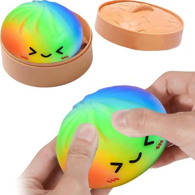 Сквиш-пельмень Сенсорная игрушка Радужный шарик из теста Фиджет Подарок Снятие стресса Сжимаемая игрушка Для детей Взрослых Наполнители для пасхальной корзины