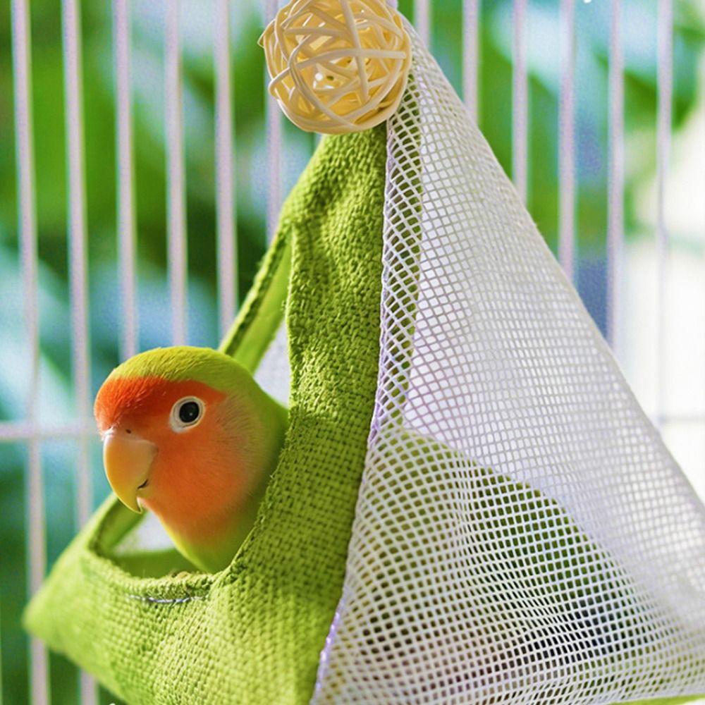 Breathable Net Summer Cooling Nest Triangular Bird Hammock Bird Hanging Tent Hiding House