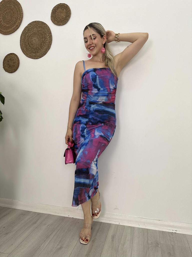 2024 Summer, Spring Chiffon Strap Detailed Dress