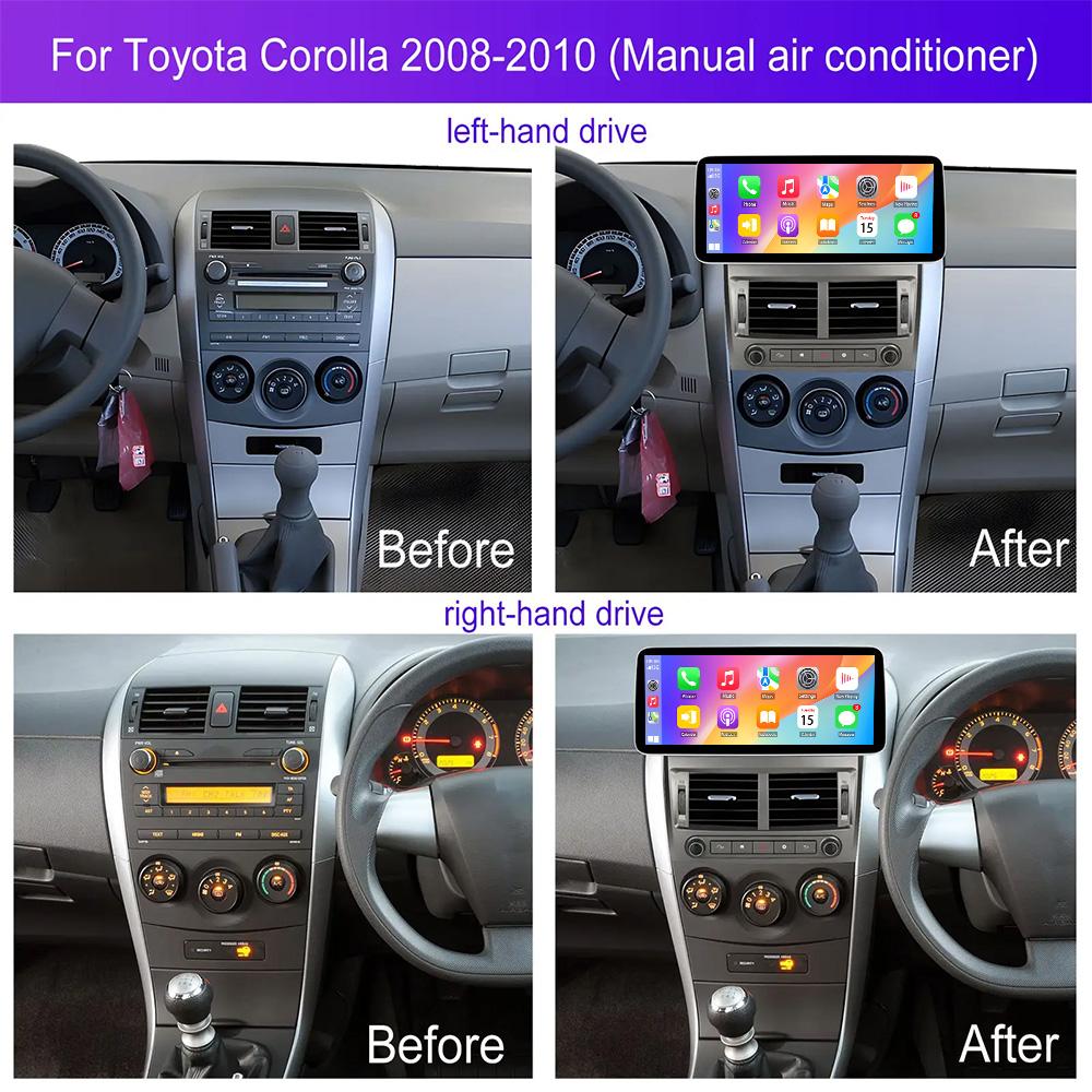 Android QLED экран 12.3INCH DSP RDS для Toyota Corolla 2008-2010 автомобильный радиоприемник мультимедиа видеоплеер GPS Carplay стерео 4G 5G WIFI