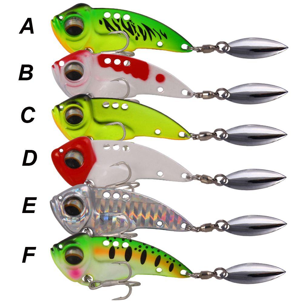 Bass Spoon Metal Vibration Rotate Metal Fishing Bait Wobblers Crankbaits Treble Hook VIB Lure