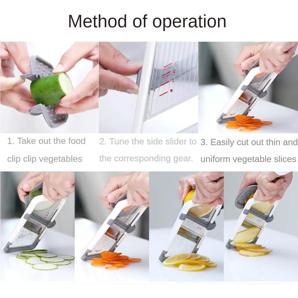 Многофункциональная ручная овощерезка с регулируемым лезвием из нержавеющей стали для кухни, измельчитель овощей, картофеля, терка для моркови и сыра