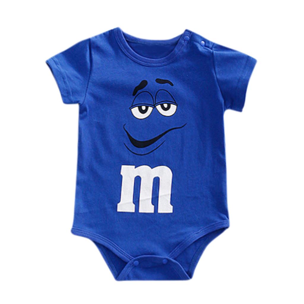 Модные милые боди M&M с коротким рукавом для мальчикови девочек