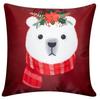 Decorative Merry Christmas Satin Cushion Cover 20 Inch x 20 Inch Set of 5, 20X20 Cushion Cover, Cute Festive Animal