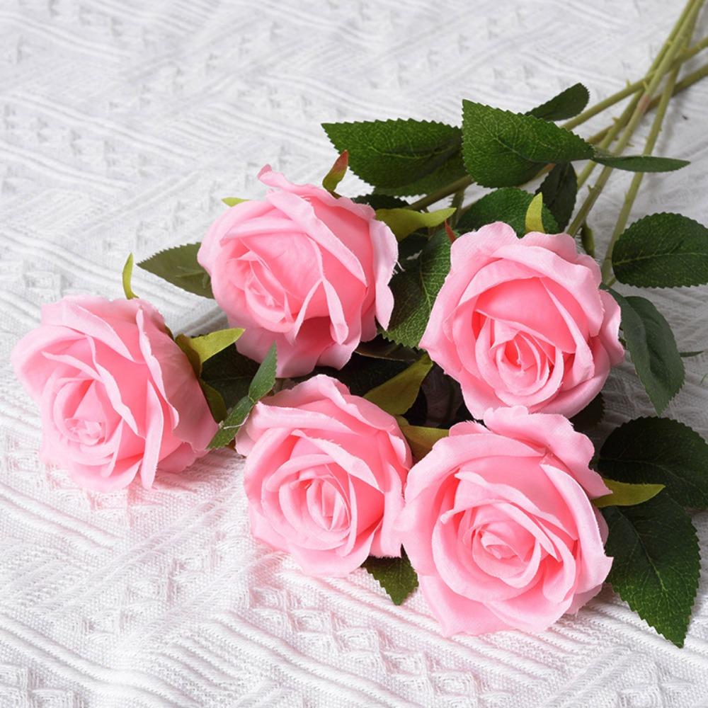 5pcs Festival Supplies Vintage Silk Rose DIY Party Decoration Artificial Flowers Home Decor