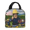 Fireman Sam Cartoon  Insulated Lunch Bag for Women Kids Leakproof Food Boxes Thermal Lunch Box Tote