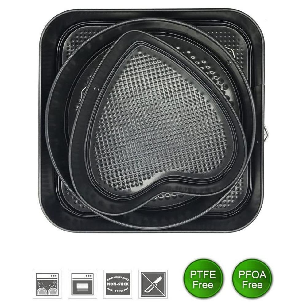 3pcs Carbon Steel Springform Pan Set Removable Bottom Cheesecake Pan Set Home Kitchen DIY Baking