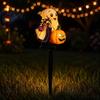 Outdoor Halloween Yard Decorations Solar Ghost Pumpkin Stake Light, LED Auto Light Sensor Garden Lamp, Waterproof Cute Lawn Ornament Decorative Ground