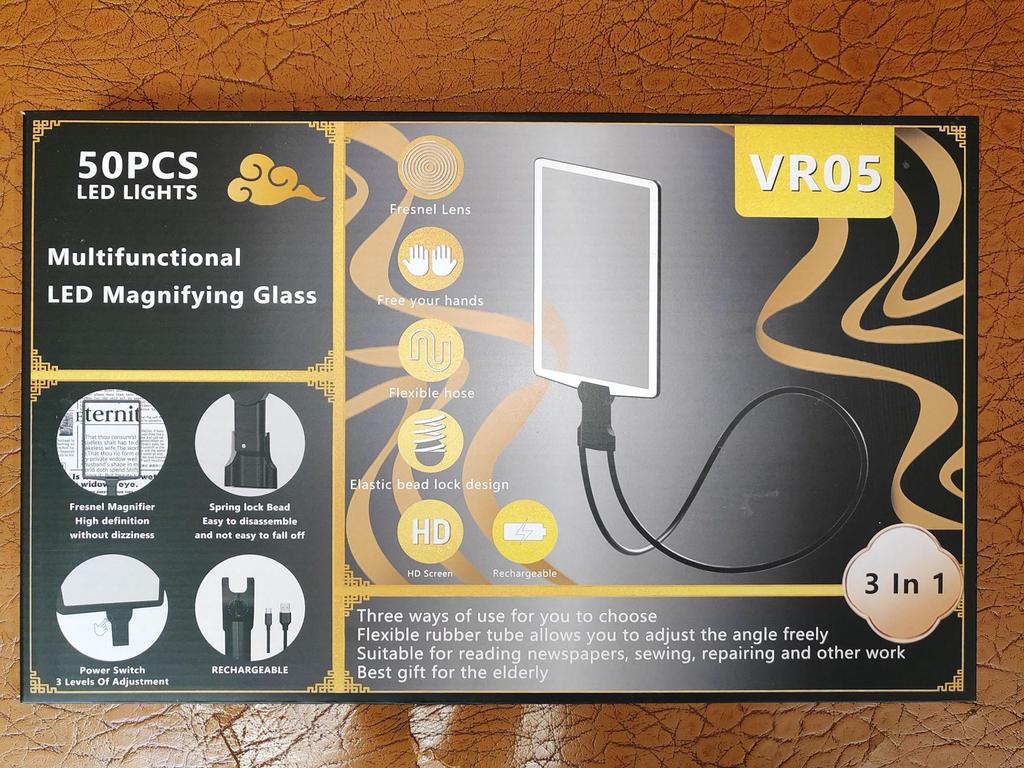 Hands-Free Rechargeable Neck Magnifier with Light - Perfect for Elderly Reading
