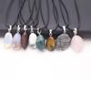 1Pcs Lot Natural Stone Necklace Pendant Irregular Crystal Quartz Agate Lapis Lazuli Rope Chain Necklaces for Women Men Jewelry Gifts 15×25-20×30mm