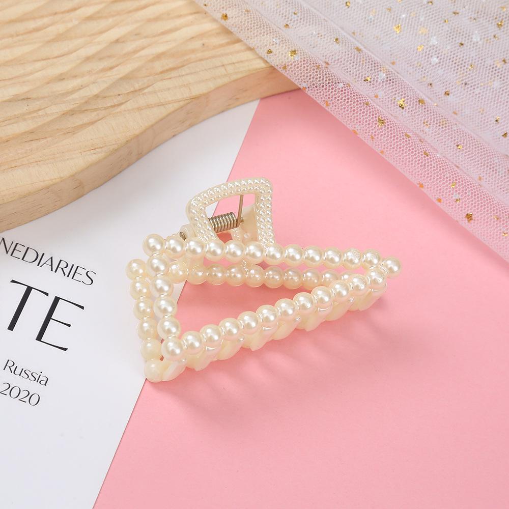 Корейская заколка для волос с бантом из жемчуга и геометрической акулой - простая и универсальная заколка для волос