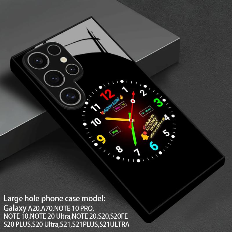 Яркая Чехол-накладка с рисунком часов 2D для Samsung S26 S25 S24 S23 S22 S21 S20 A56 A36 A16 - Стекло Защитная Крышка