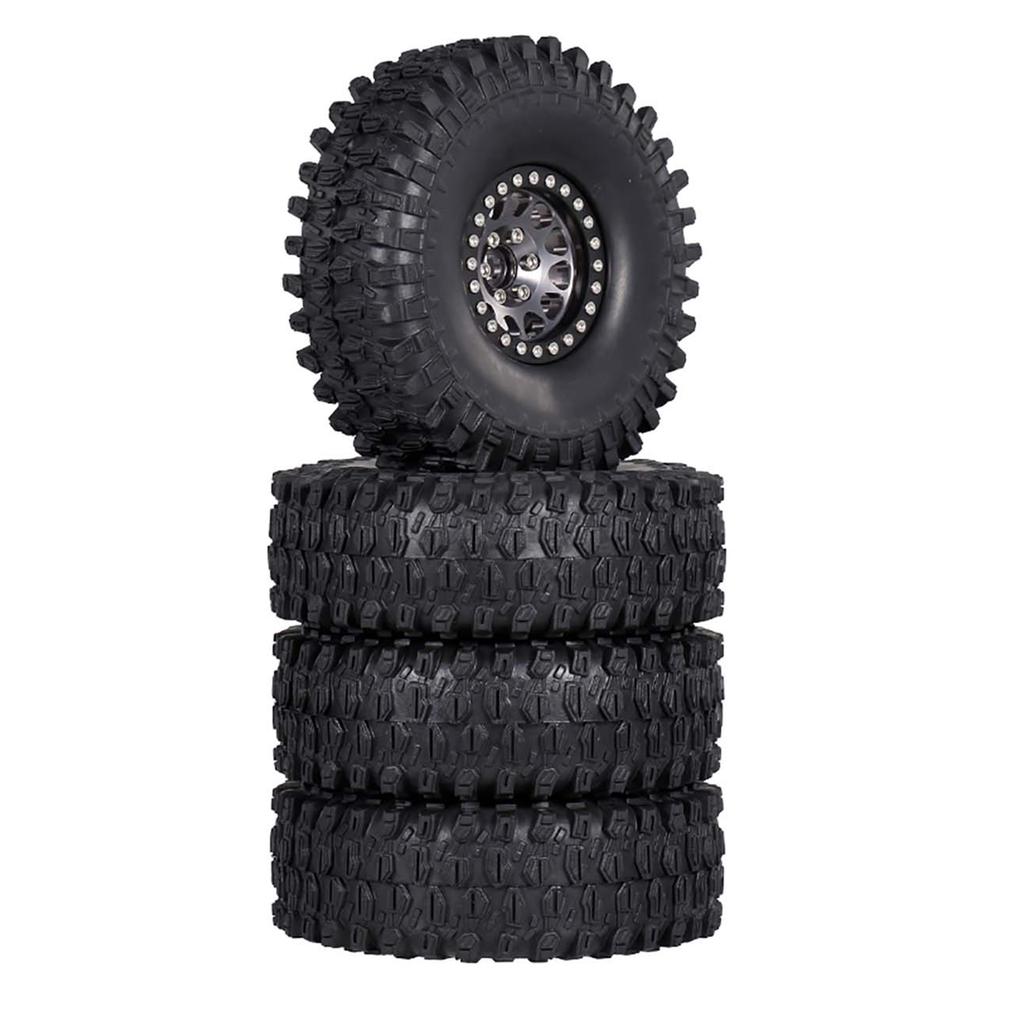 4PCS 1.9in Crawler RC Rubber Tires with Metal Rim for 1 10 RC Rock Crawler Traxxas Trx 4 Trx 6 Axial Scx10 90046 RC4WD