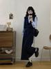 Весна 2026 Женский повседневный комплект из двух предметов большого размера: топ с длинным рукавом и юбка