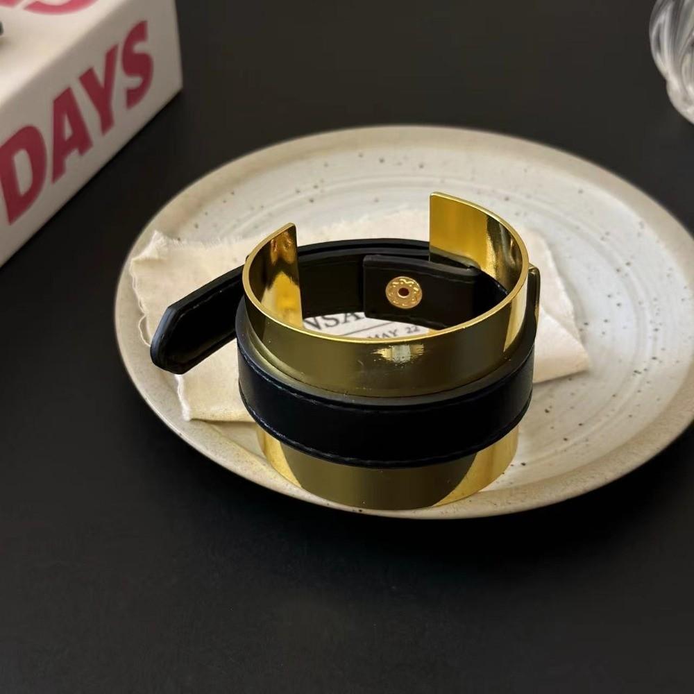 Золотая Пряжка для Ремень Кожаный Браслет Наруч на Руку Женский Открытый Браслет Фестивальные Подарки