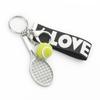 Tennis Racket Tennis Keychain Creative Sports Keyring Letter Tennis Racket Pendant  Gift