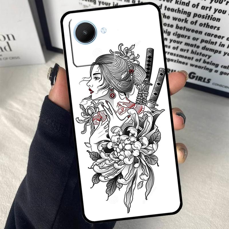 Чехол Samurai Warrior Geisha для Realme 15 14 10 11 12 13 Pro Plus C65 C67 C71 C63 C61 C55 C51 C53 C75 GT6 GT7 Pro