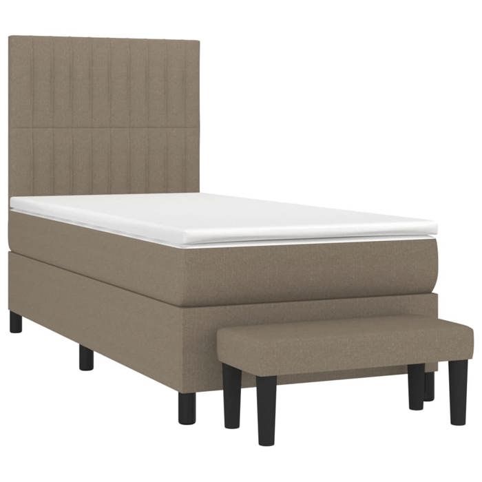 Maison Exclusive - Sommier à lattes de lit avec matelas Taupe 80x200 cm Tissu