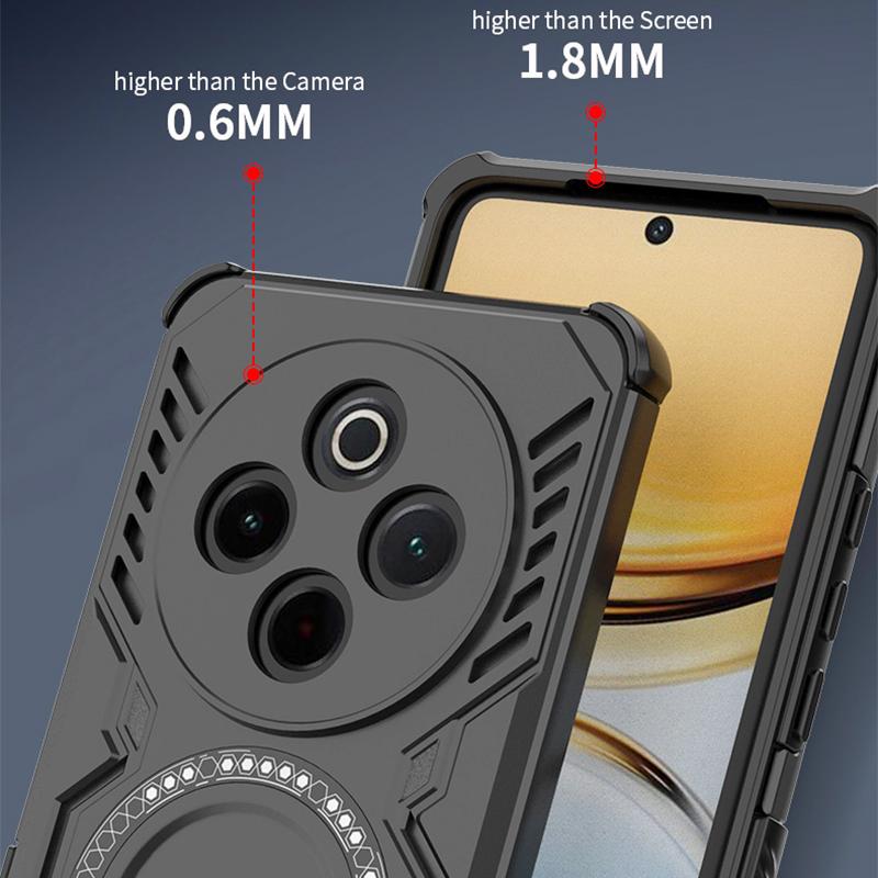KEYSION Полый чехол для отвода тепла для IQOO Z10 5G Силикон+ПК Магнитное охлаждение Ударопрочная задняя крышка для телефона для VIVO IQOO Z10