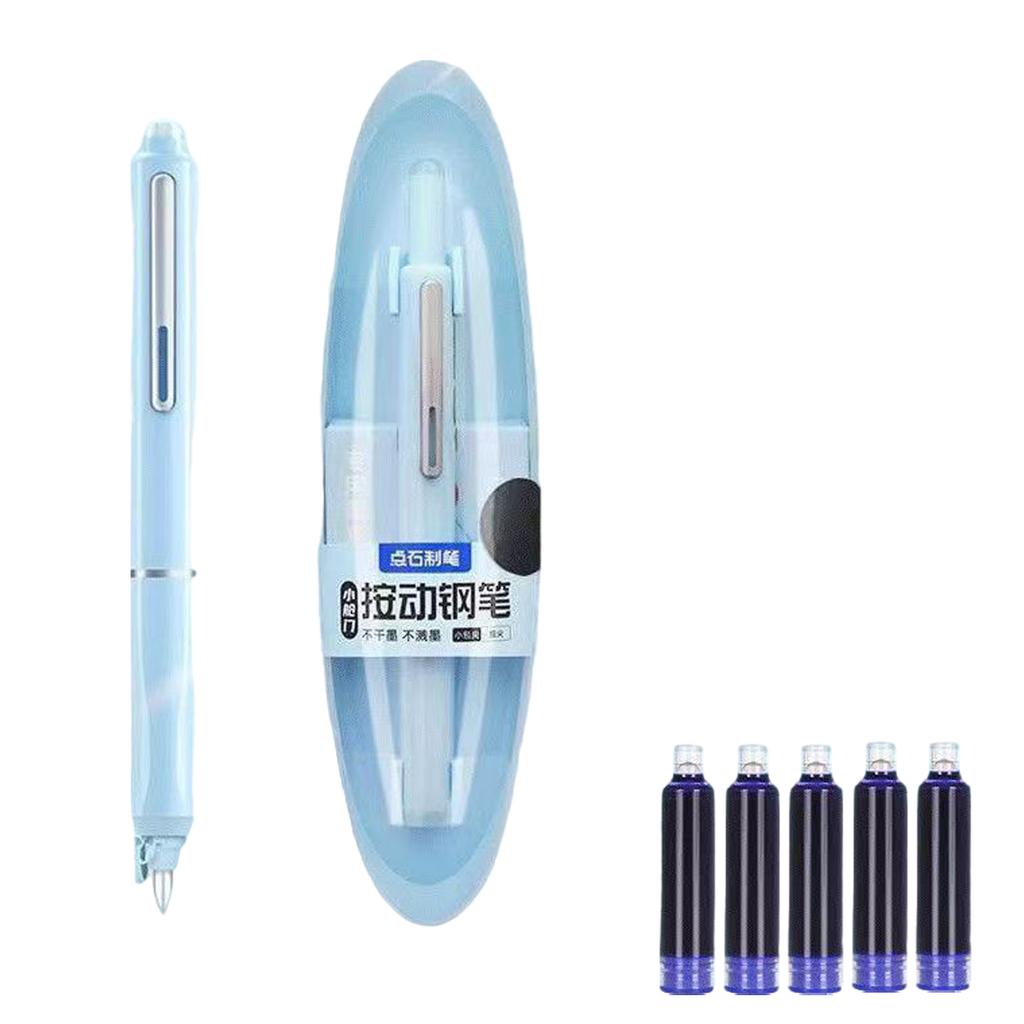 Fountain Writing 5 No Leakage Retractable Fountain Pen 0.38mm Ink For Fountain Leak-Free Clear Ink Retractable
