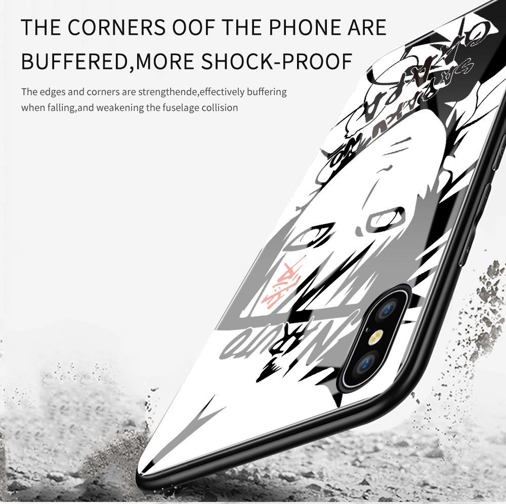 Чехол для телефона из закаленного стекла для iPhone Samsung Galaxy Infinix, ТПУ с мягким краем, модные противоударные чехлы с узорами японского аниме