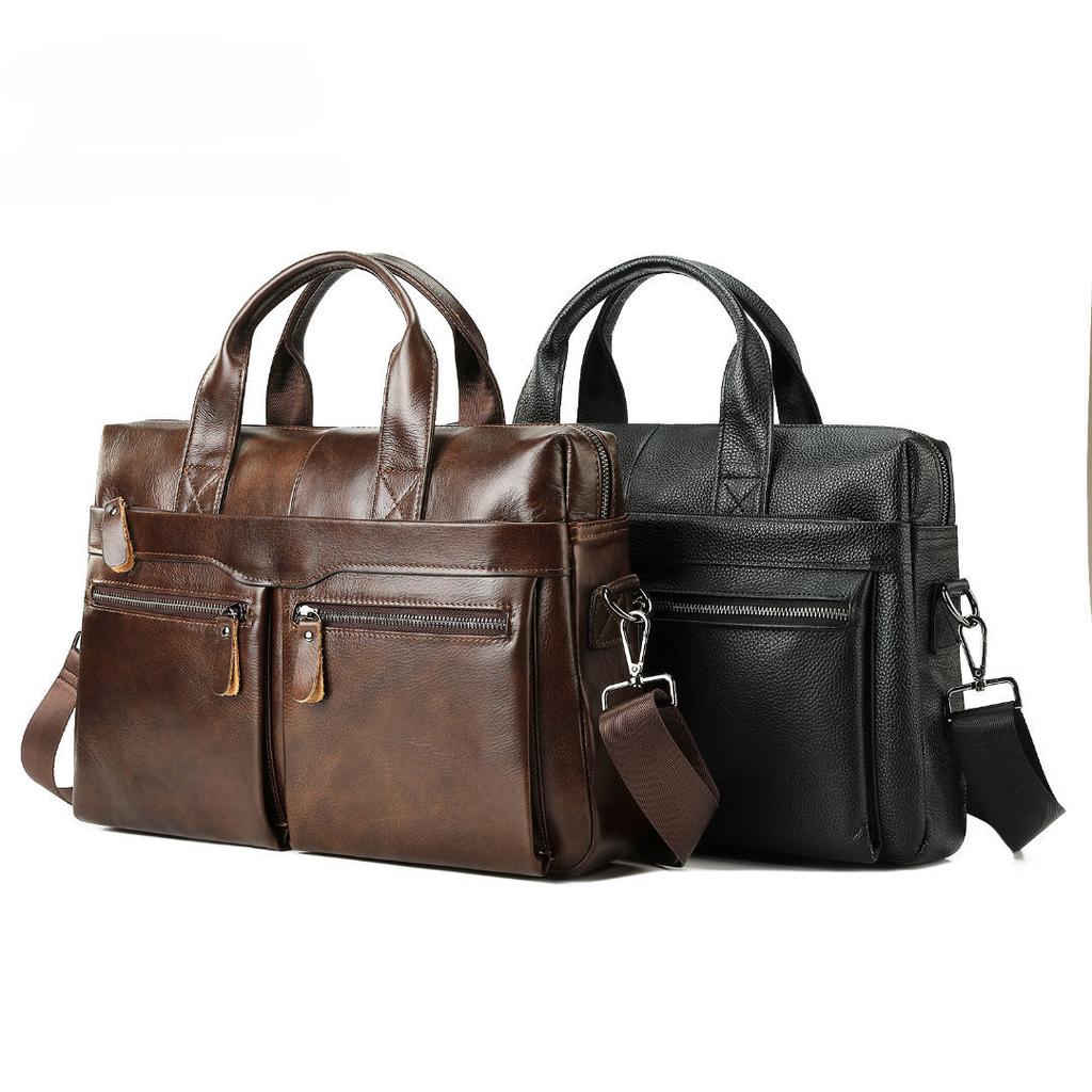 Кожаная мужская сумка-портфель, деловая, портативная, мужская, сумка через плечо, сумка-мессенджер, компьютерная сумка, первый слой, сумка из коровьей кожи