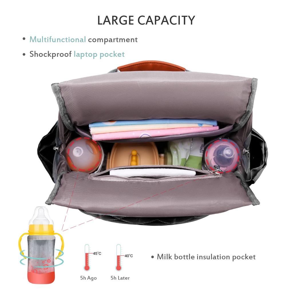 Большой дорожный подгузник включает в себя сиденье для смены подгузников и ремень для коляски [SONARIN] Сумка для мам, вместимость, многофункциональная, водонепроницаемая, сумка, сумка для мам,
