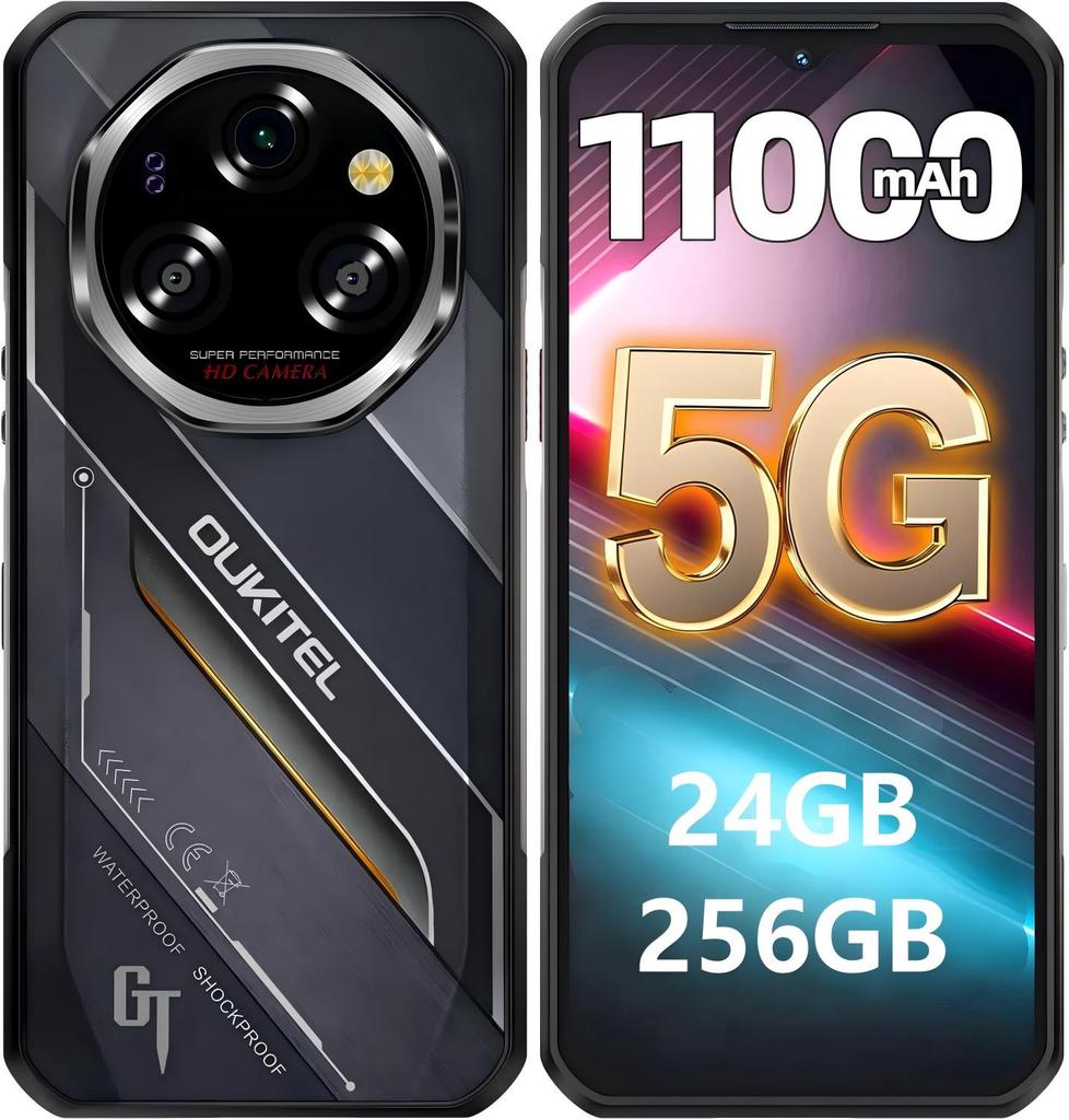 Oukitel WP62 5G Мобильный телефон 24 ГБ + 256 ГБ 11000 мАч 6,58-дюймовый дисплей 108 МП Android 15