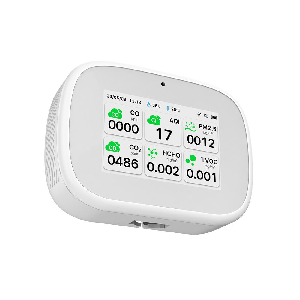 WiFi 11-в-1 монитор качества воздуха Монитор влажности в помещении AQI/CO/CO₂/TVOC/HCHO/PM2.5/PM1.0/PM10/Tempe