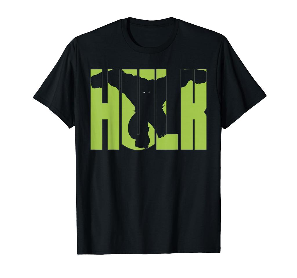 Ретро Классическая Футболка Marvel Comics Невероятный Халк Крушить Силуэт