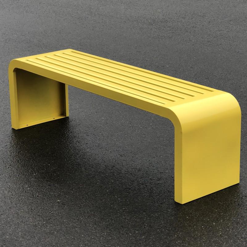 Wrought Iron Outdoor Park Bench with Backrest - Long Stainless Steel Leisure Seating for Courtyard or Commercial Use.