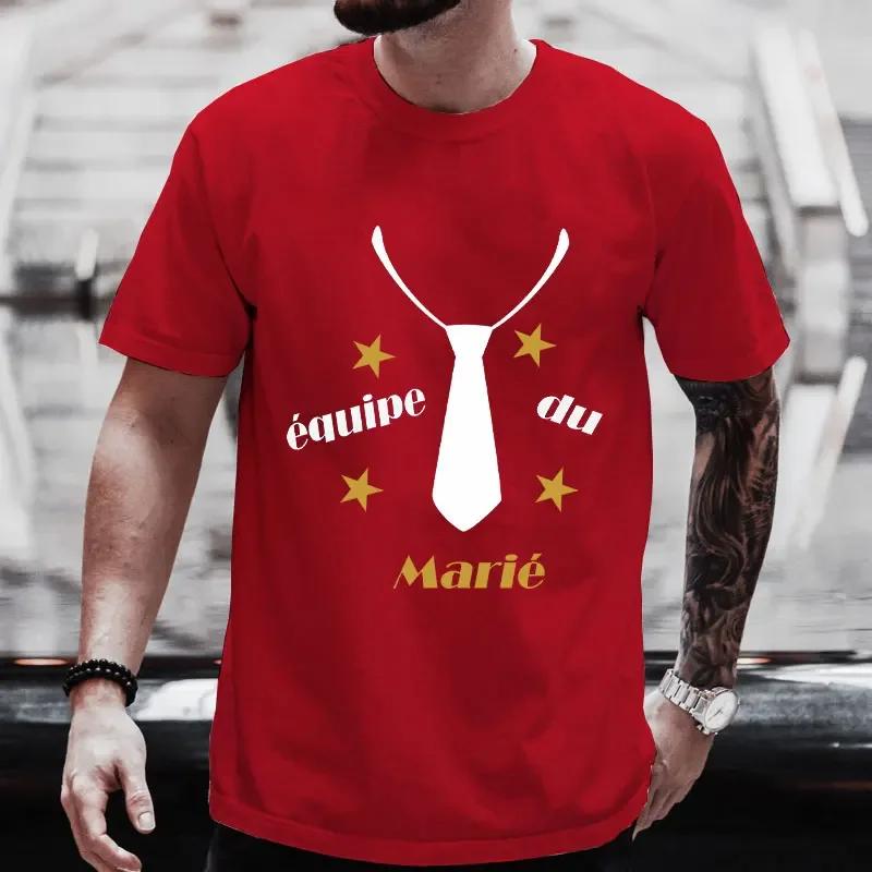 Футболки для жениха French EVG Team Future Groom Squad, футболка с галстуком для лучшего друга, графические свадебные топы, футболка для мальчишника и холостяка