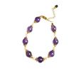 Niche light luxury natural amethyst freshwater pearl bracelet beaded can be stacked high-end butterfly double-layer jewelry women