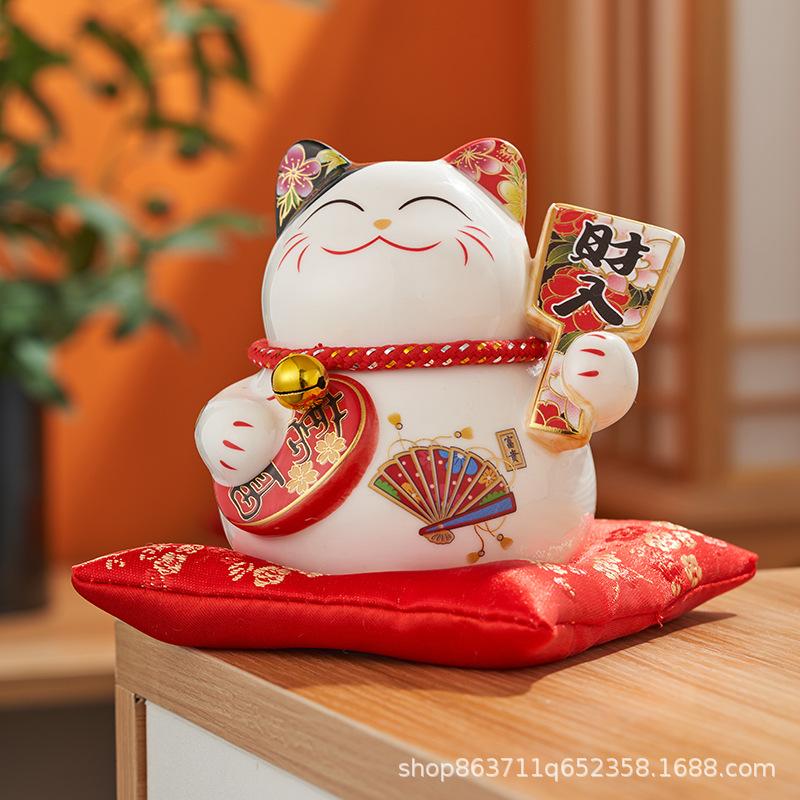 НОВАЯ копилка «Счастливый кот», креативное украшение, керамический кот удачи в японском стиле, подарок на открытие нового магазина, украшение для дома