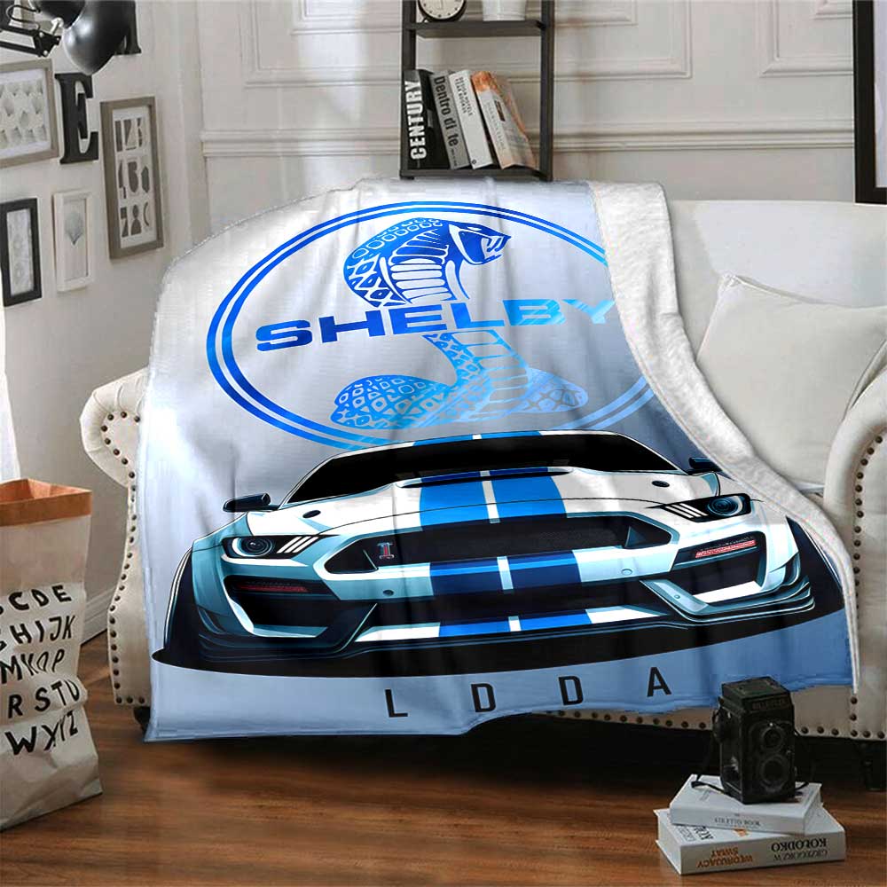 Shelby Cobra Logo Throw Blanket Comfortable Perfect for Sofa Couch Office Bed Picnics Four Seasons Multipurpose Stylish Decor Best Holiday Gift Y19