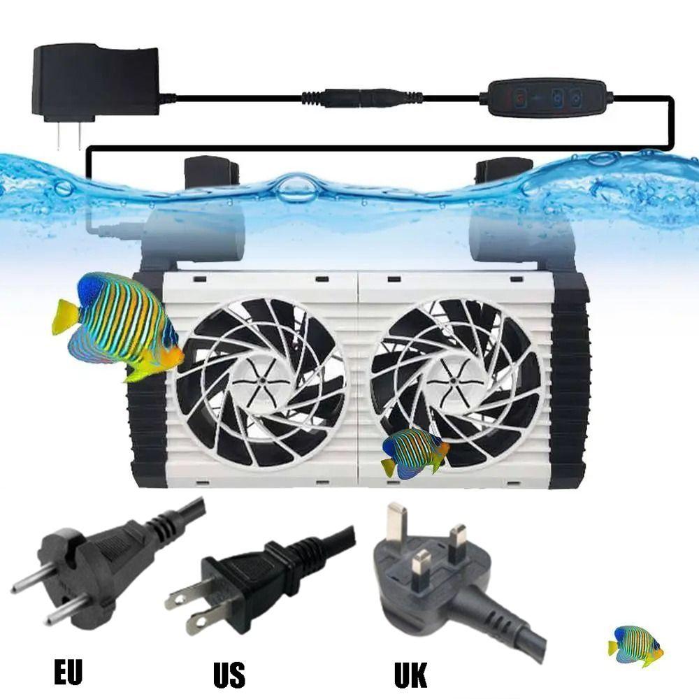 1/2/3/4/5Heads Aquarium Chiller Hangable Aquarium Air Cooling Device Fish Tank Cooling Fan Home