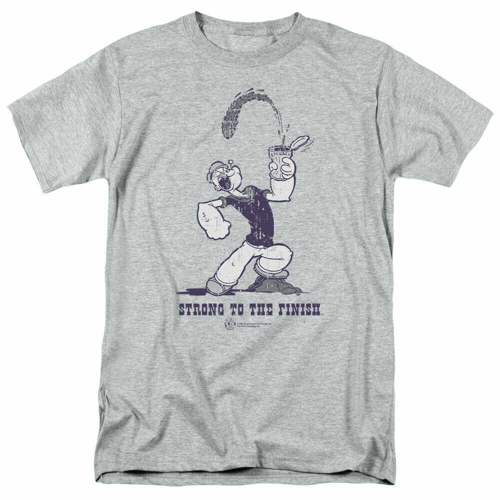 26 Popeye Strong To The Finish T Shirt Mens Licensed IDW Comics Tee Sport Gray Unisex T-Shirt