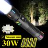 Powerful Small Flashlight High Power Rechargeable Led Flashlight 2000mah Built-in Battery Fluorescence ABS Portable Torch
