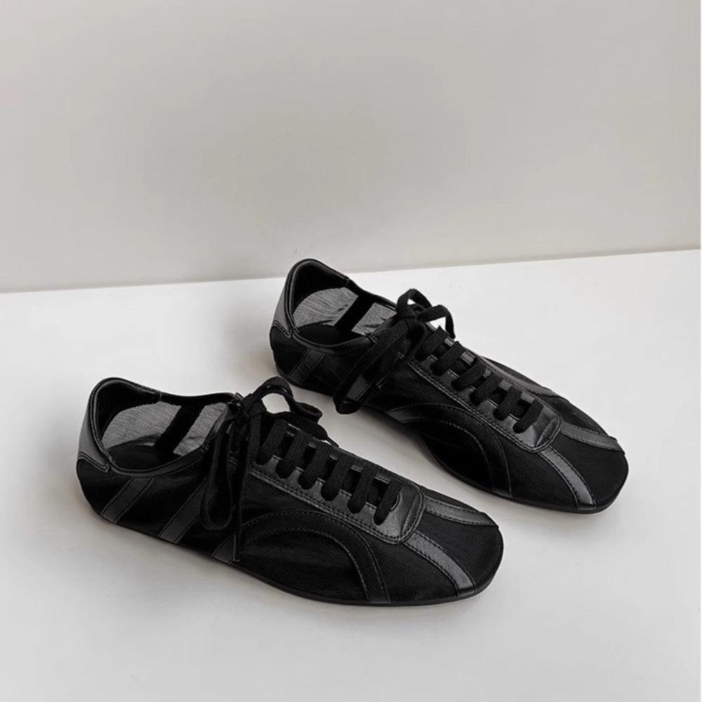 Модная немецкая тренировочная обувь Женская 2025 Летняя Плоская На шнуровке Обувь Форреста Гампа Женская Натуральная кожа Сетчатая вентиляция Кроссовки