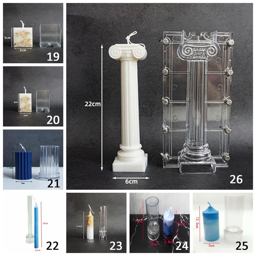 DIY Soy Ice Flower Embossed Ornaments Columnar Candle Mold Aromatherapy Wax Model Home Deor