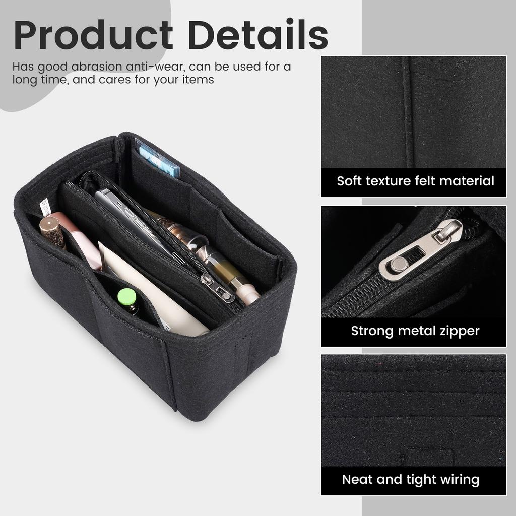 Вставка-органайзер для сумки из фетра, модная фетровая косметичка с несколькими отделениями, портативная вставка-органайзер для сумочки