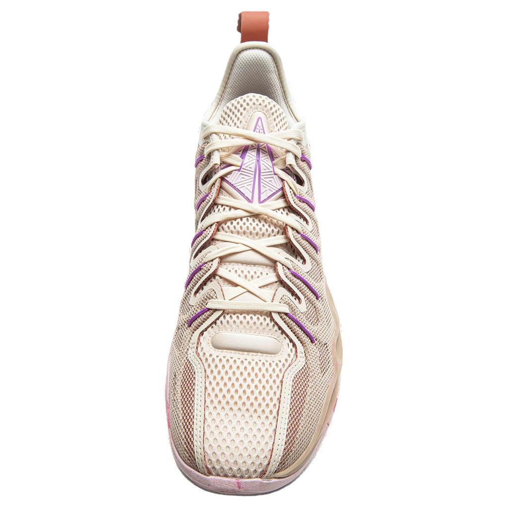 Li Ning Buckets Амортизирующие Нескользящие Водонепроницаемые Низкие Баскетбольные Кроссовки Мужские Серый Фиолетовый ABAV051-13