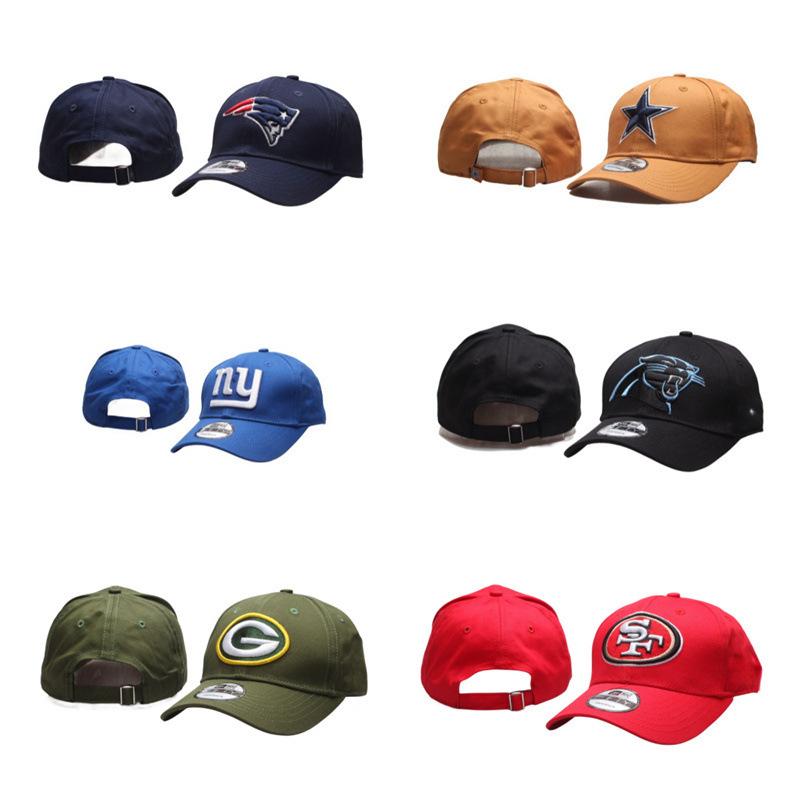 Factory direct three-dimensional embroidered football team cap, curved cap, baseball cap, adjustable cap, fashionable sun hat